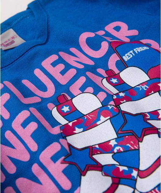 Conjunto de Inverno Infantil Feminino Influencer Azul
