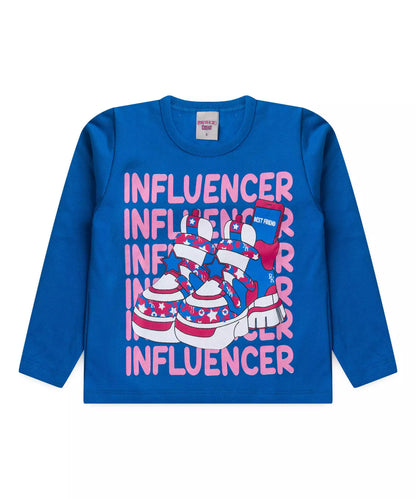 Conjunto de Inverno Infantil Feminino Influencer Azul