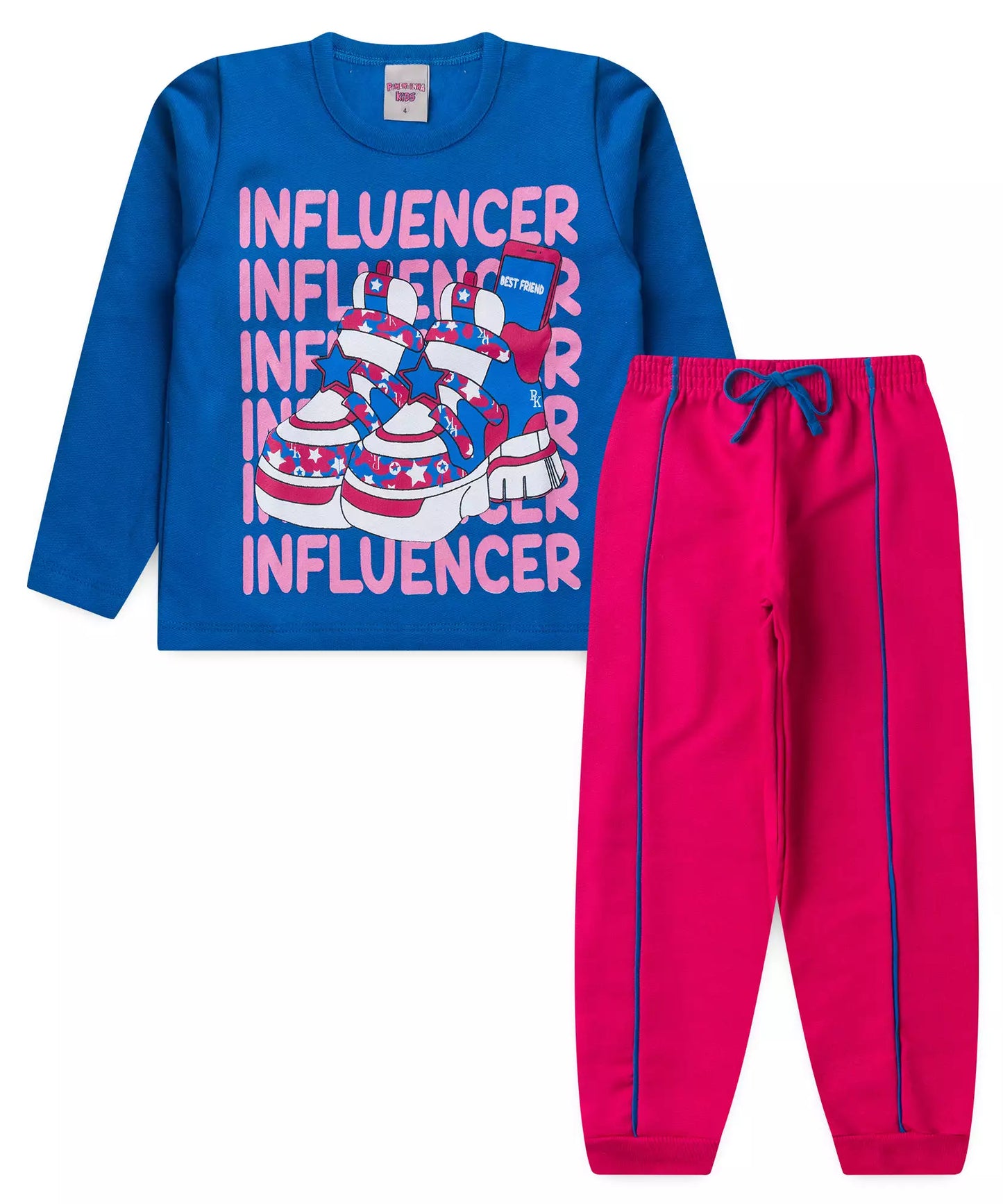 Conjunto de Inverno Infantil Feminino Influencer Azul