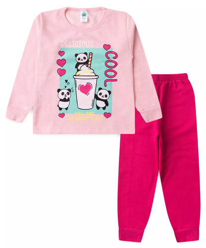 Conjunto de Inverno Infantil Feminino Pandinha Rosa