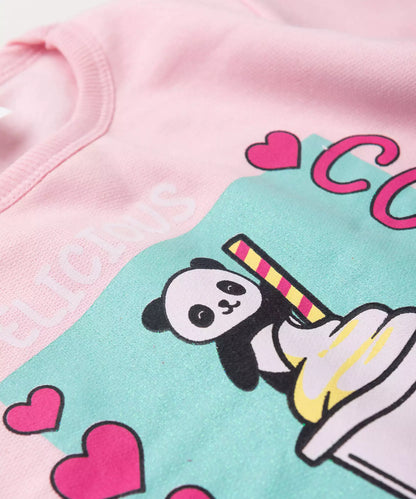 Conjunto de Inverno Infantil Feminino Pandinha Rosa