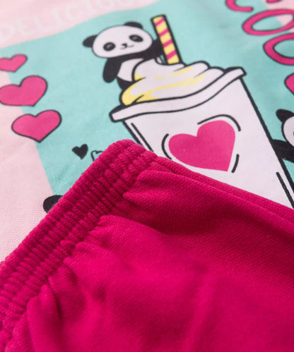 Conjunto de Inverno Infantil Feminino Pandinha Rosa