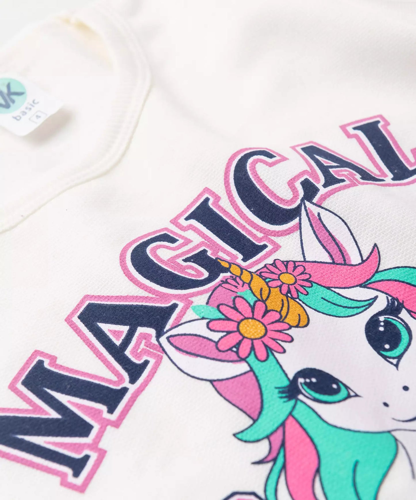 Conjunto de Inverno Infantil Feminino Unicórnio em Marfim
