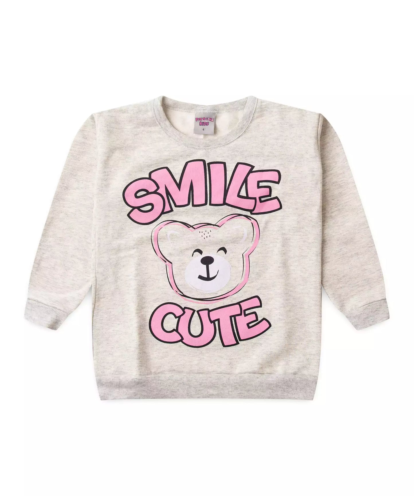 Conjunto de Inverno Infantil Feminino Ursinho Mescla