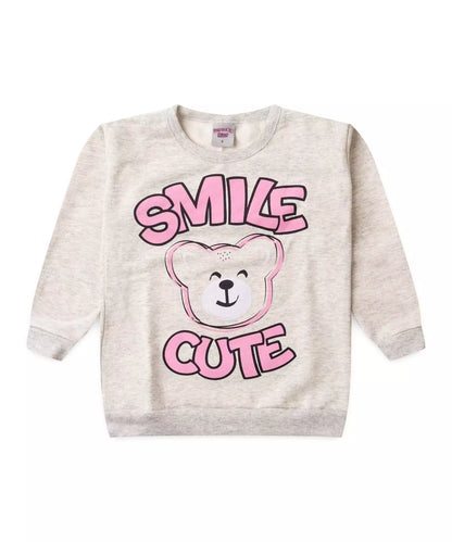Conjunto de Inverno Infantil Feminino Ursinho Mescla