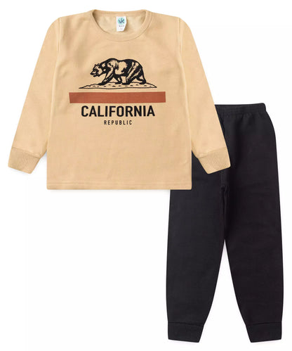 Conjunto de Inverno Infantil Masculino Califórnia Marrom
