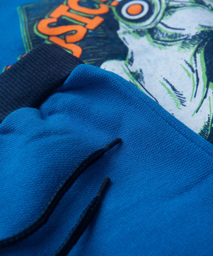 Conjunto de Inverno Infantil Masculino no Dinossauro Azul