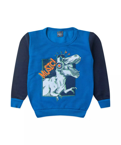 Conjunto de Inverno Infantil Masculino no Dinossauro Azul