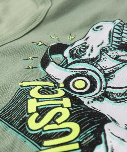Conjunto de Inverno Infantil Masculino Dinossauro Verde