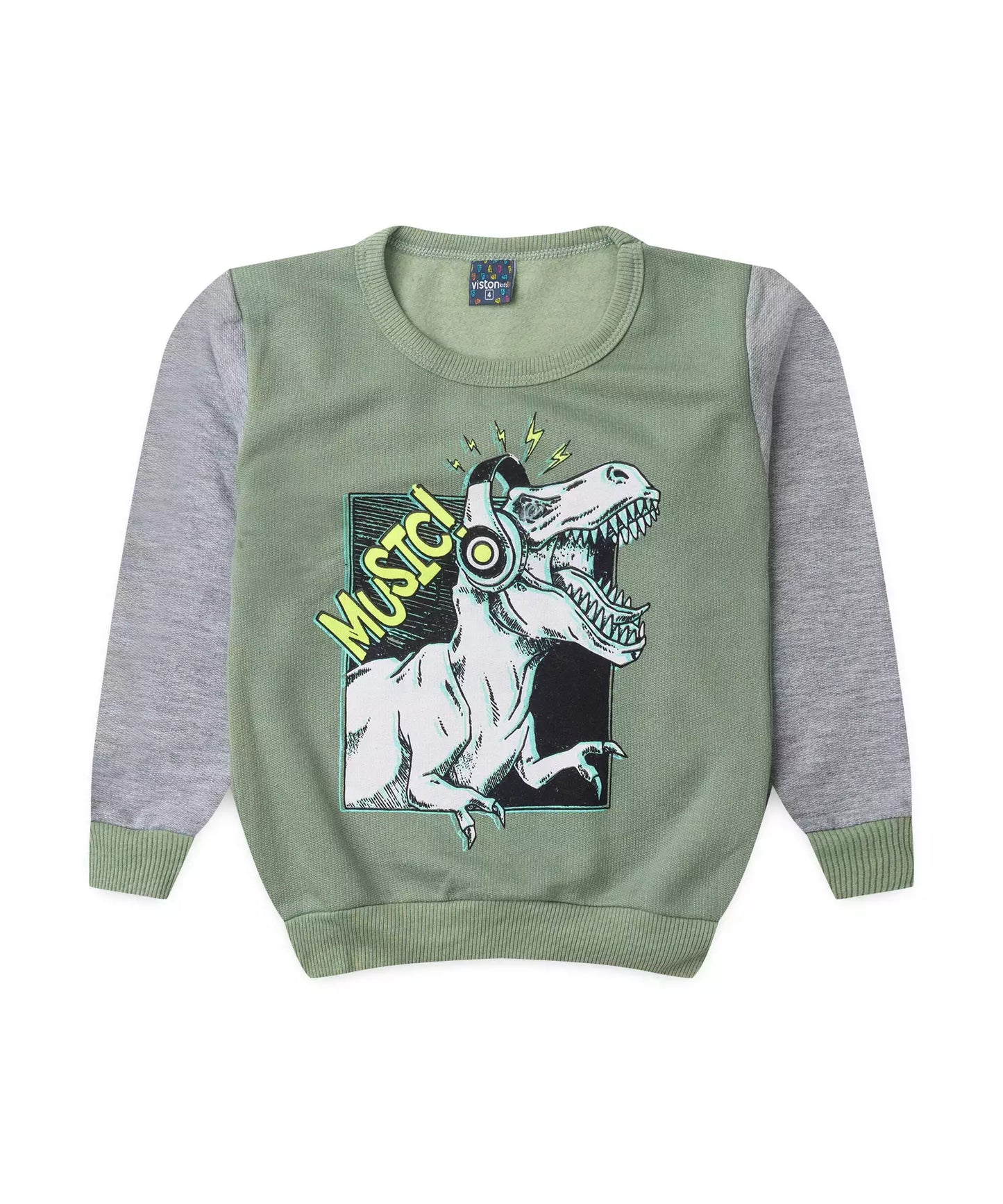Conjunto de Inverno Infantil Masculino Dinossauro Verde