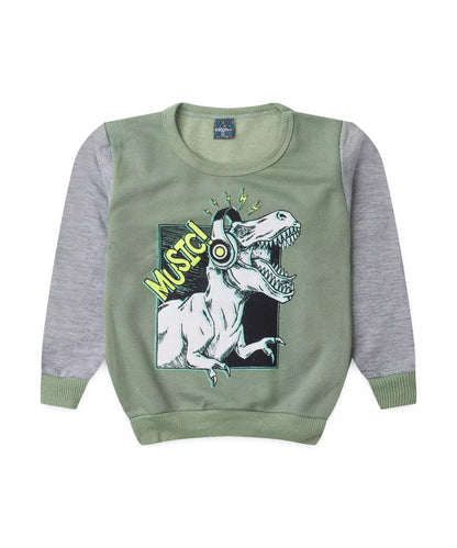 Conjunto de Inverno Infantil Masculino Dinossauro Verde