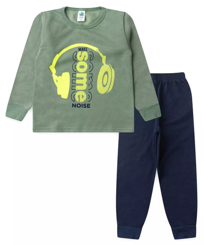Conjunto de Inverno Infantil Masculino Music Verde