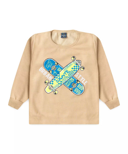 Conjunto de Inverno Infantil Masculino Skate Marrom