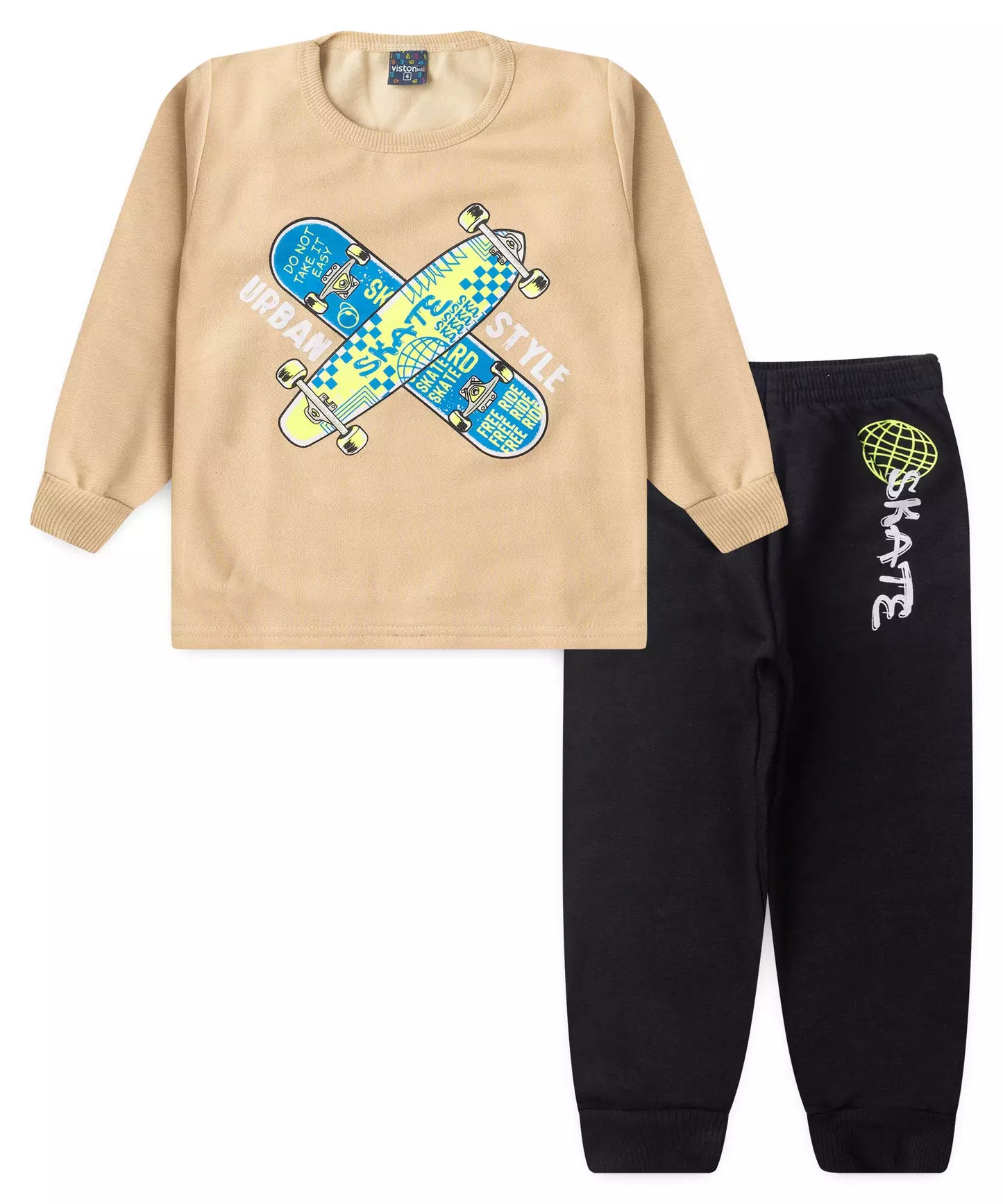Conjunto de Inverno Infantil Masculino Skate Marrom
