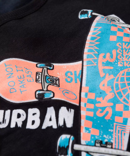Conjunto de Inverno Infantil Masculino Skate em Preto