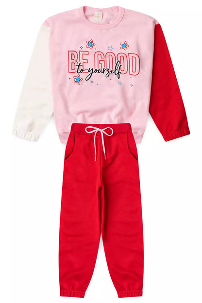 Conjunto de Inverno Infantil Menina Be Good Rosa
