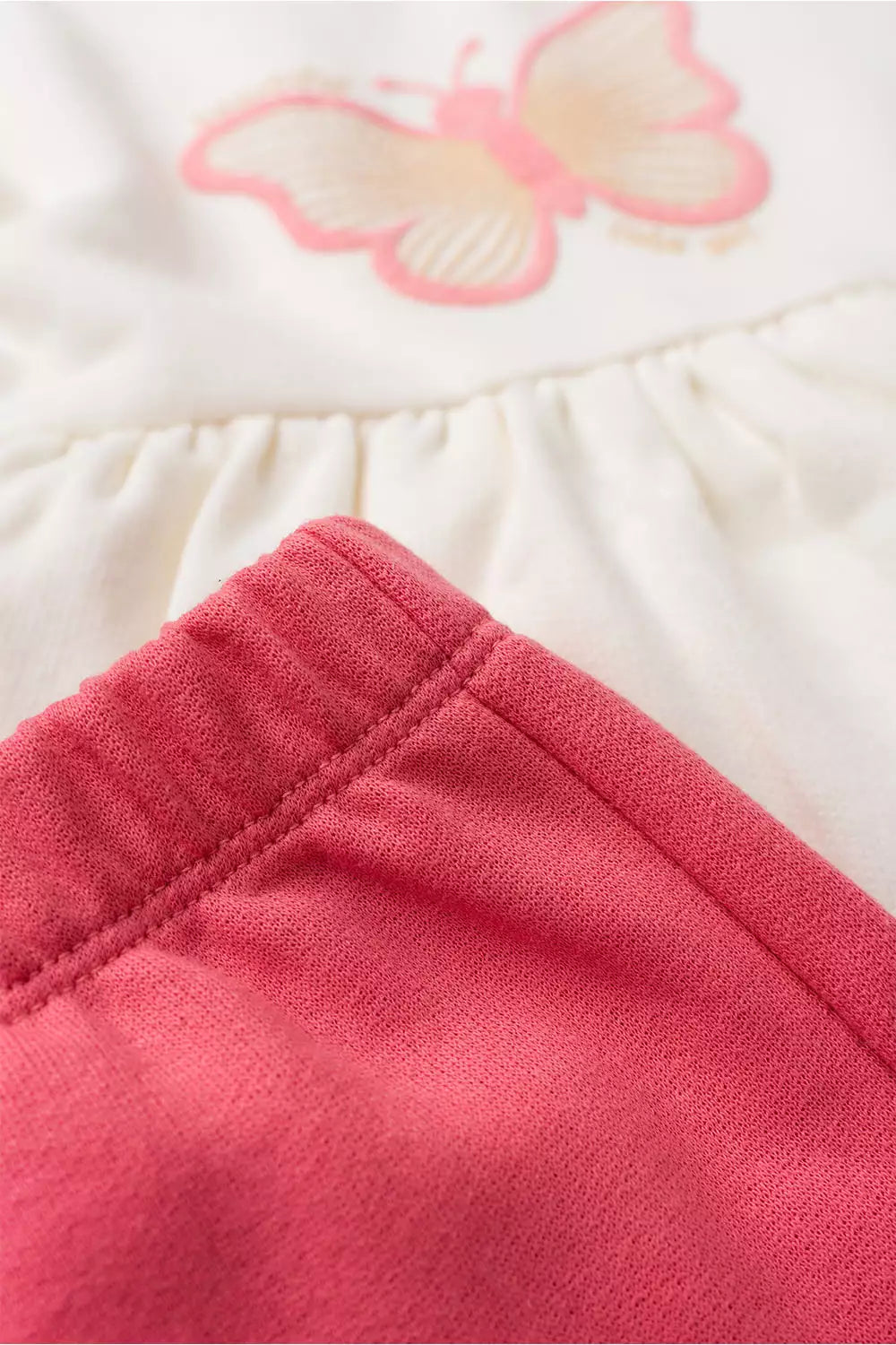 Conjunto de Inverno Infantil Menina Borboleta Marfim