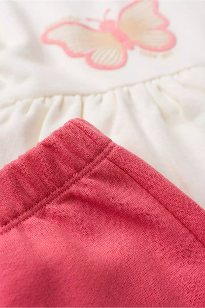 Conjunto de Inverno Infantil Menina Borboleta Marfim