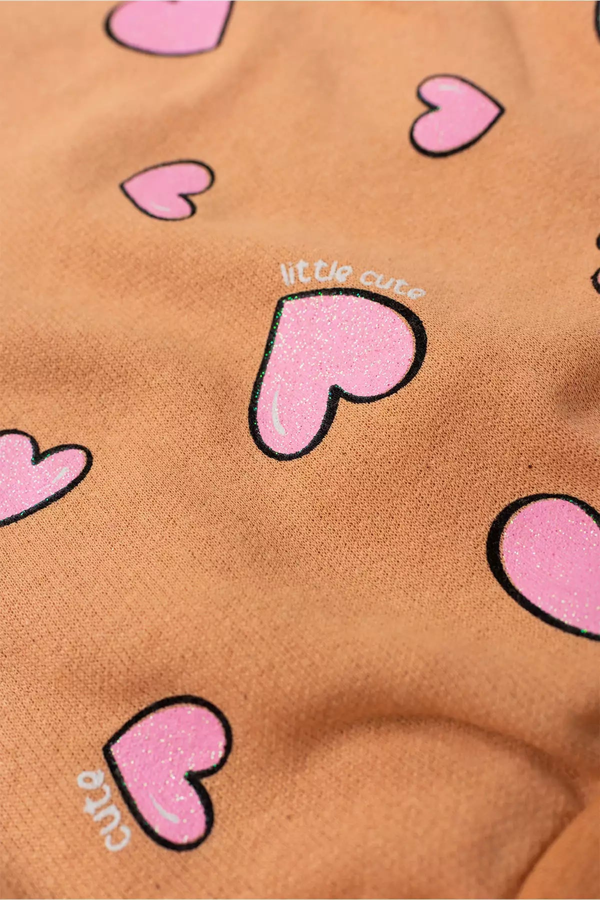 Conjunto de Inverno Infantil Menina Coração Encantado Laranja