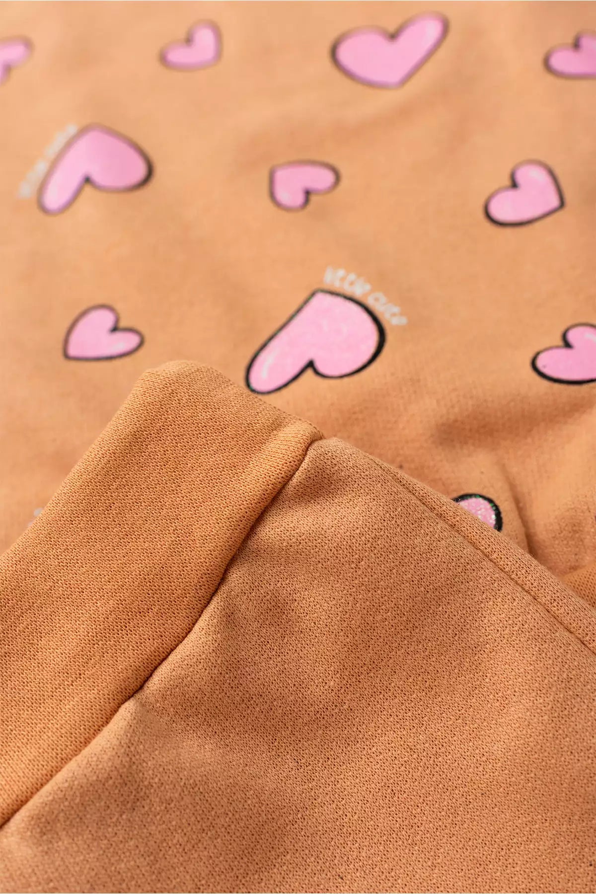 Conjunto de Inverno Infantil Menina Coração Encantado Laranja