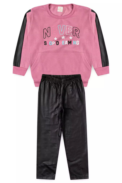 Conjunto de Inverno Infantil Menina Dreaming Rosa