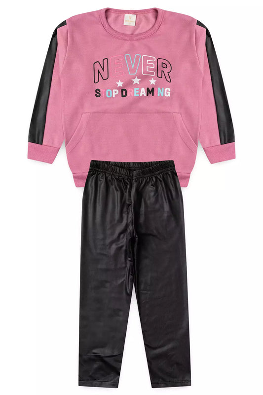 Conjunto de Inverno Infantil Menina Dreaming Rosa