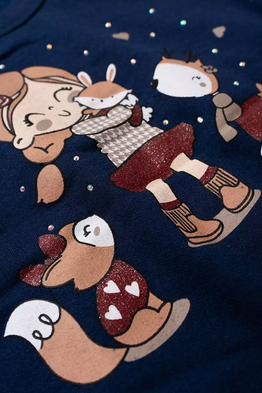 Conjunto de Inverno Infantil Menina Encanto Marinho