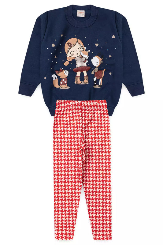 Conjunto de Inverno Infantil Menina Encanto Marinho