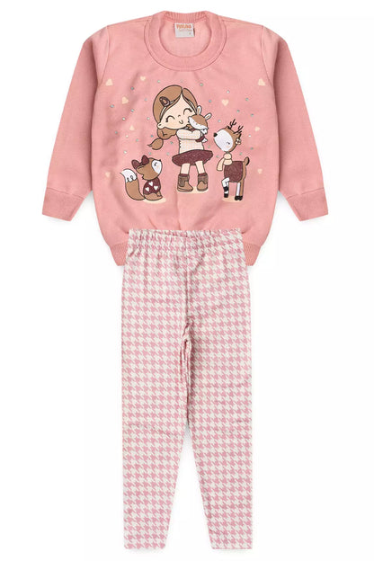 Conjunto de Inverno Infantil Menina Encanto Rosa