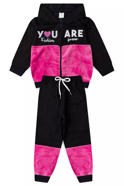 Conjunto de Inverno Infantil Menina Fashion Forever Preto