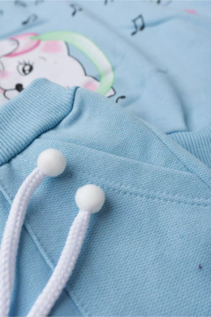 Conjunto de Inverno Infantil Menina Gatinha Musical Azul