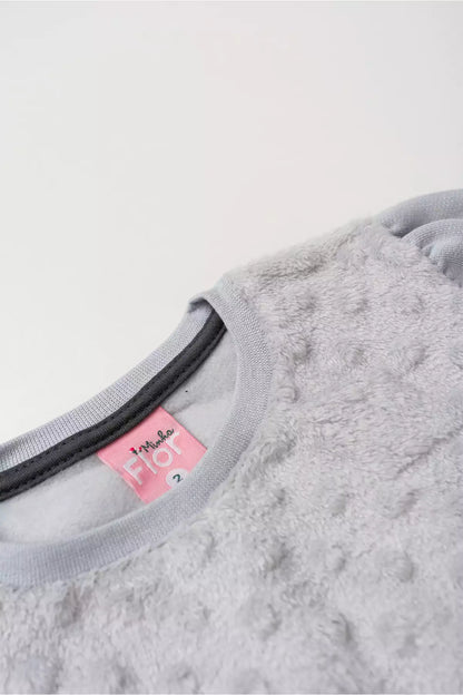 Conjunto de Inverno Infantil Menina Gatinho Glow Cinza