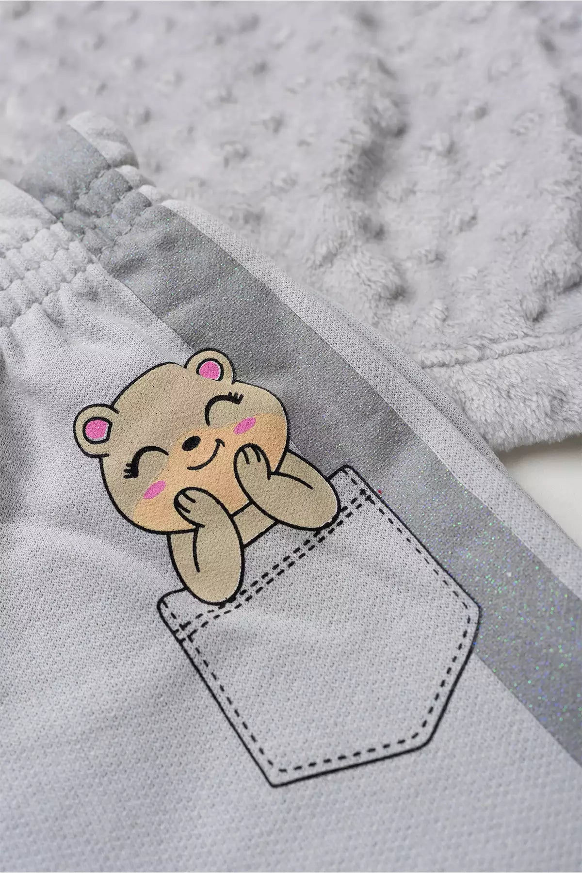 Conjunto de Inverno Infantil Menina Gatinho Glow Cinza