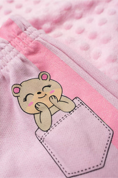 Conjunto de Inverno Infantil Menina Gatinho Glow Rosa