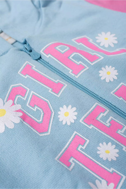 Conjunto de Inverno Infantil Menina Girl Team Azul