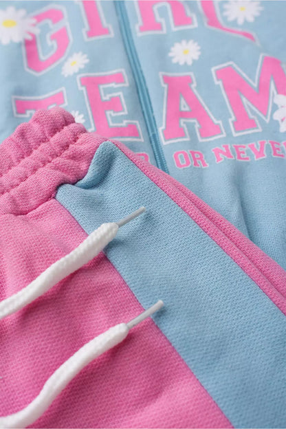 Conjunto de Inverno Infantil Menina Girl Team Azul