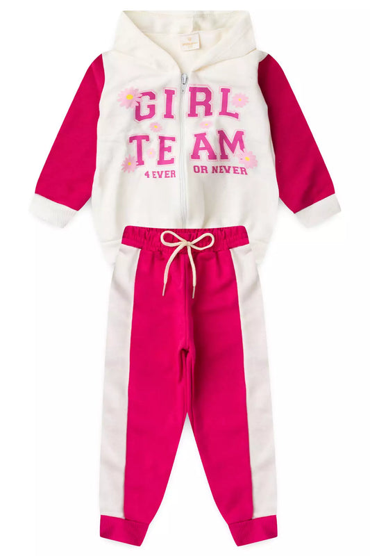 Conjunto de Inverno Infantil Menina Girl Team Marfim