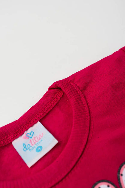 Conjunto de Inverno Infantil Menina Raposa Fashion Pink