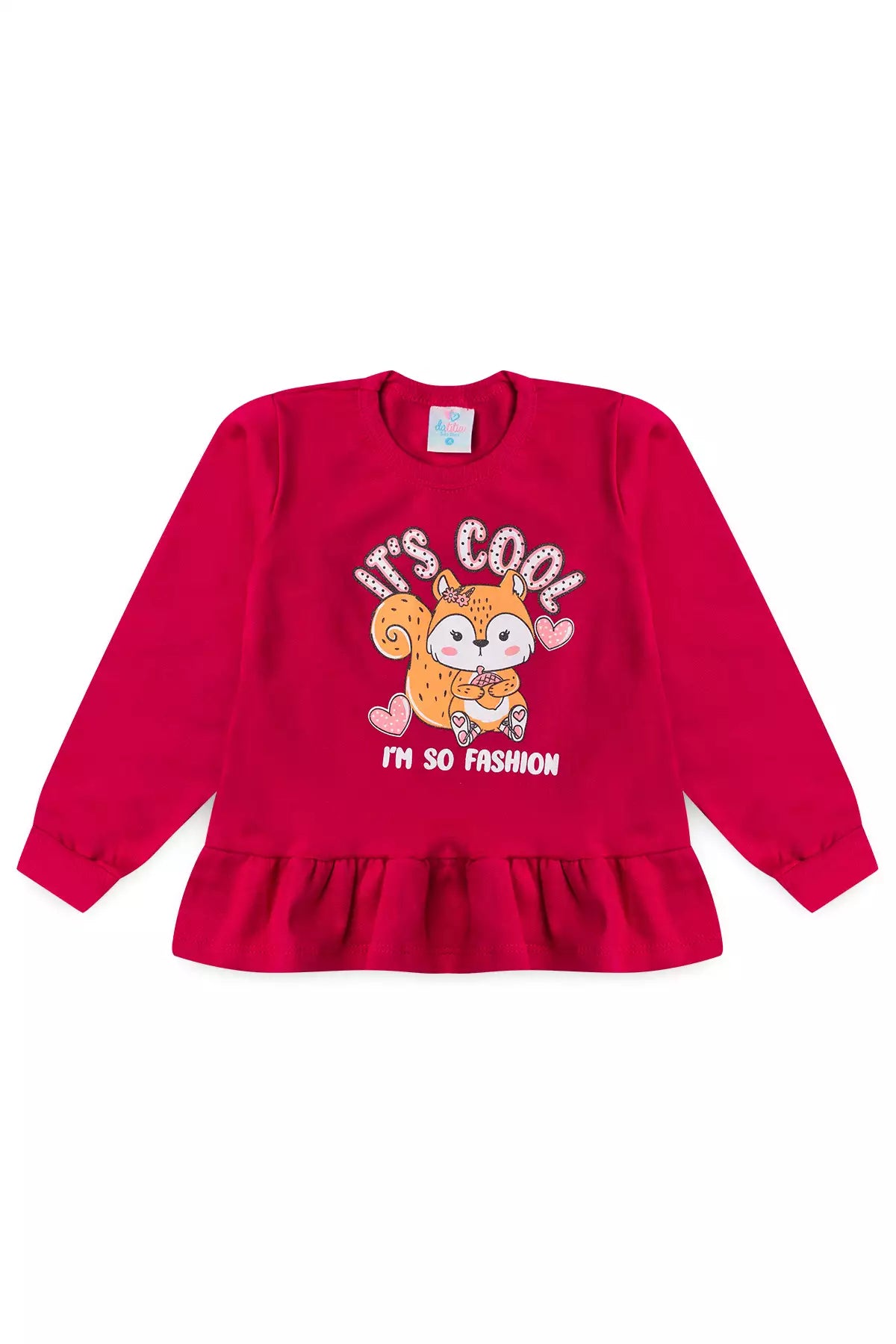 Conjunto de Inverno Infantil Menina Raposa Fashion Pink