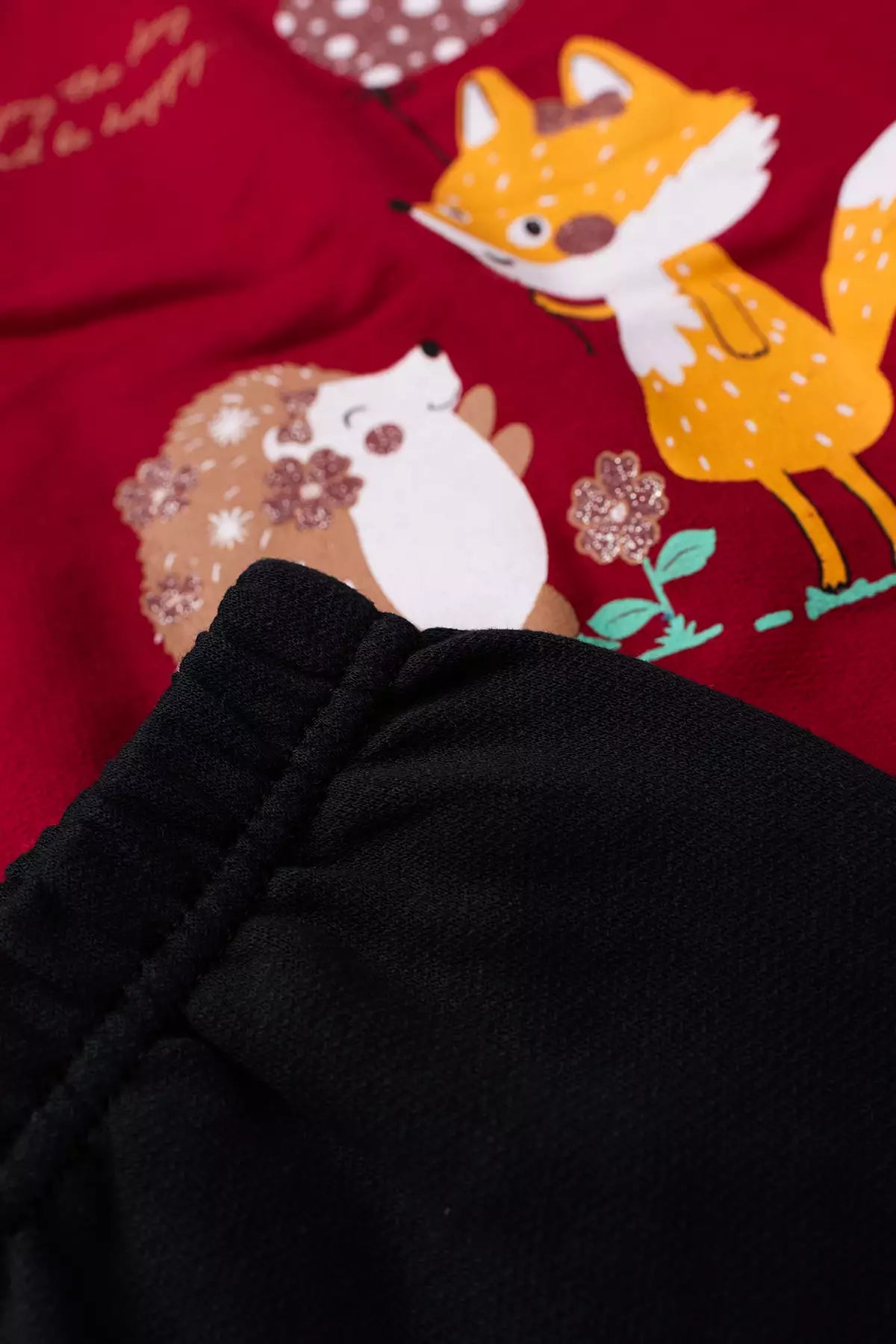 Conjunto de Inverno Infantil Menina Raposinha Feliz Vermelho