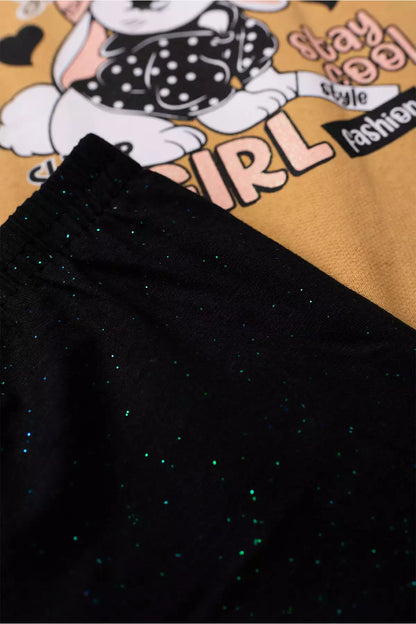 Conjunto de Inverno Infantil Menina Super Girl Marrom