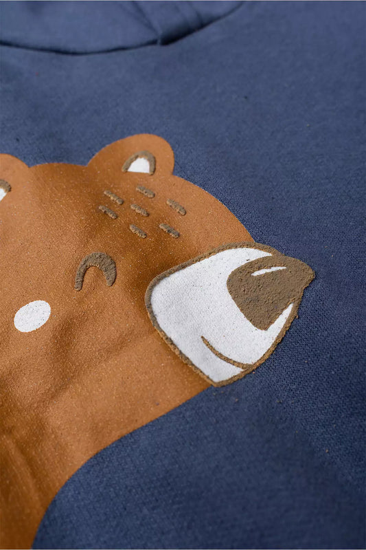 Conjunto de Inverno Infantil Menino Amigos da Floresta Marinho
