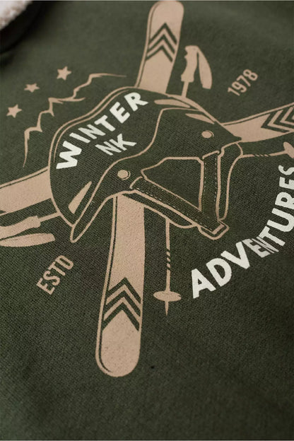 Conjunto de Inverno Infantil Menino Aventuras de Inverno Verde