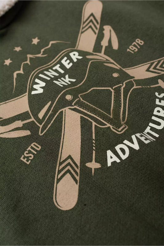 Conjunto de Inverno Infantil Menino Aventuras de Inverno Verde