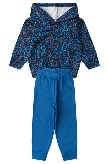 Conjunto de Inverno Infantil Menino em Soft Game Azul