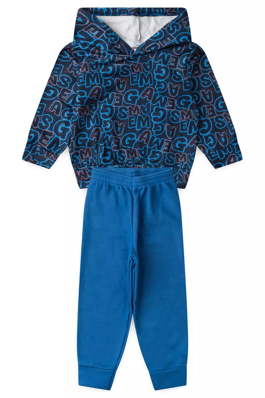 Conjunto de Inverno Infantil Menino em Soft Game Azul