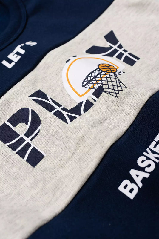Conjunto de Inverno Infantil Menino Play Basketball Marinho