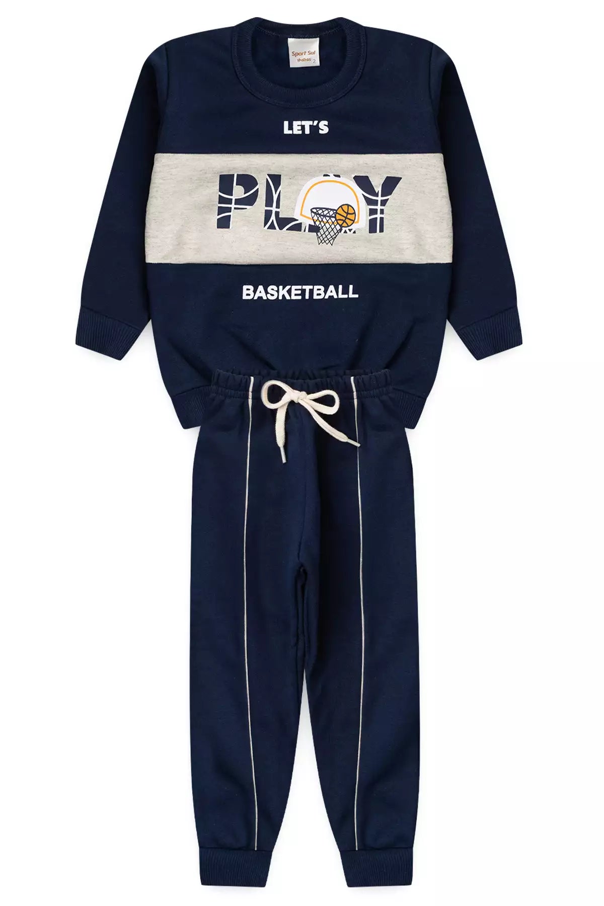 Conjunto de Inverno Infantil Menino Play Basketball Marinho