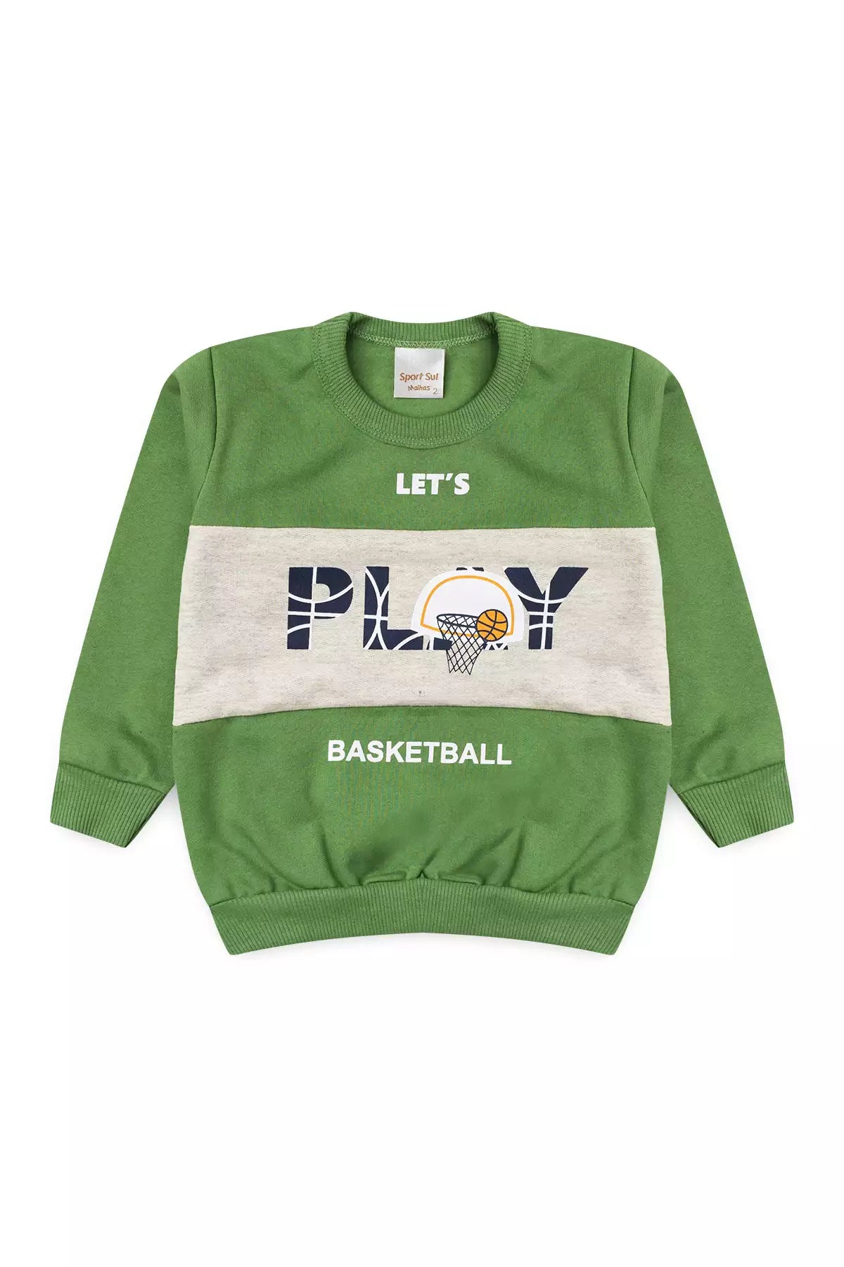 Conjunto de Inverno Infantil Menino Play Basketball Verde