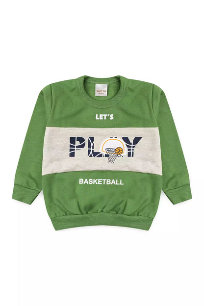 Conjunto de Inverno Infantil Menino Play Basketball Verde